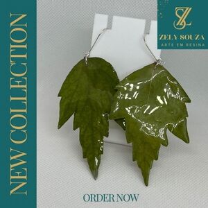 Green Leaf Earrings